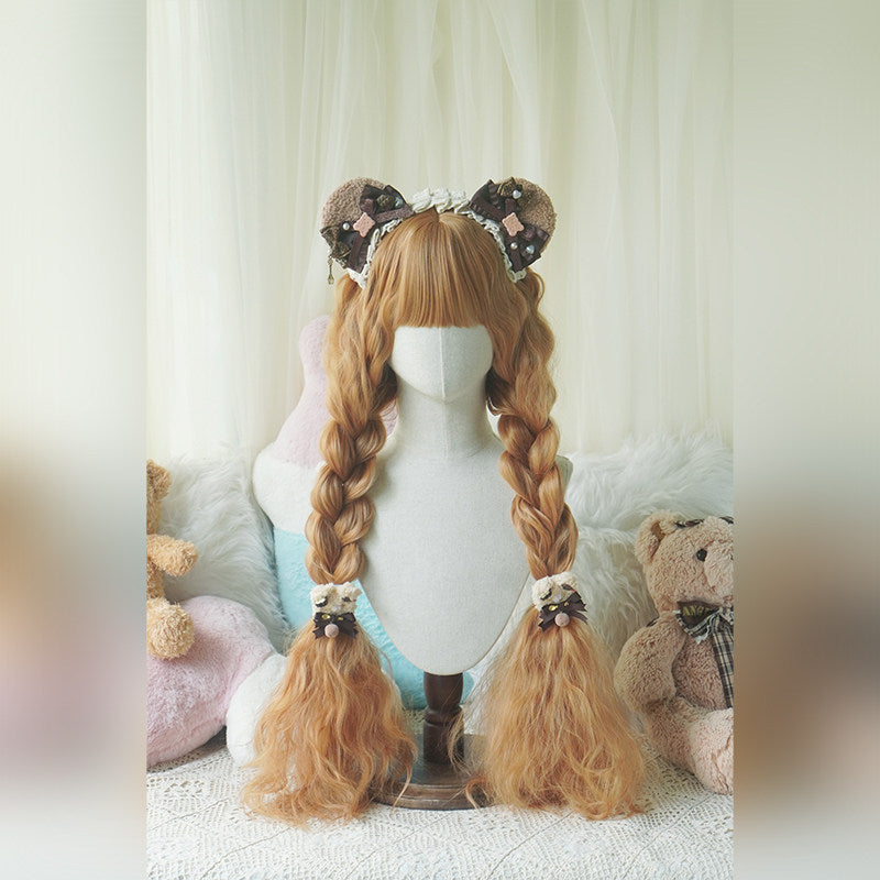Lolita Full Bangs Long Voluminous Curly Wig in Warm Colorways