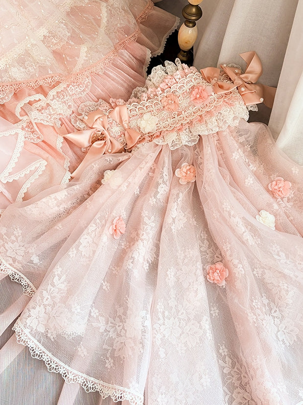 Cream Peach Princess x Barbie Collab Original Lolita Bridal OP Dress