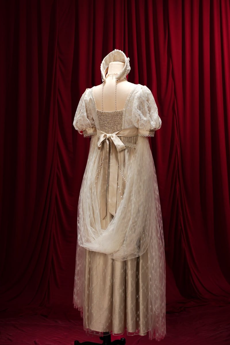 Crown Radiance Champagne Imperial Court Empire Waist Lolita OP Dress