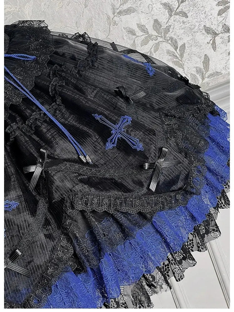 Dark Mist Banquet Gothic Suspender Dress & Blouse Set