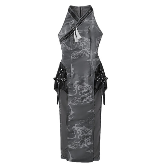 Lolita Gothic Totem Jacquard Suede Dress LG1027