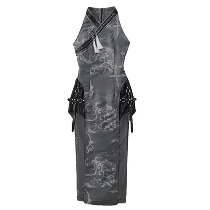 Lolita Gothic Totem Jacquard Suede Dress LG1027
