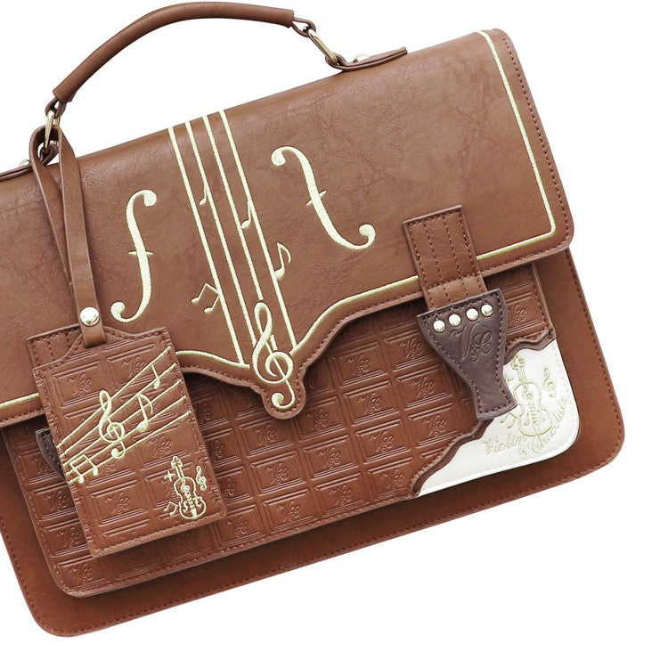 Cocolezi Chocolate Musical Note Embroidered Bag