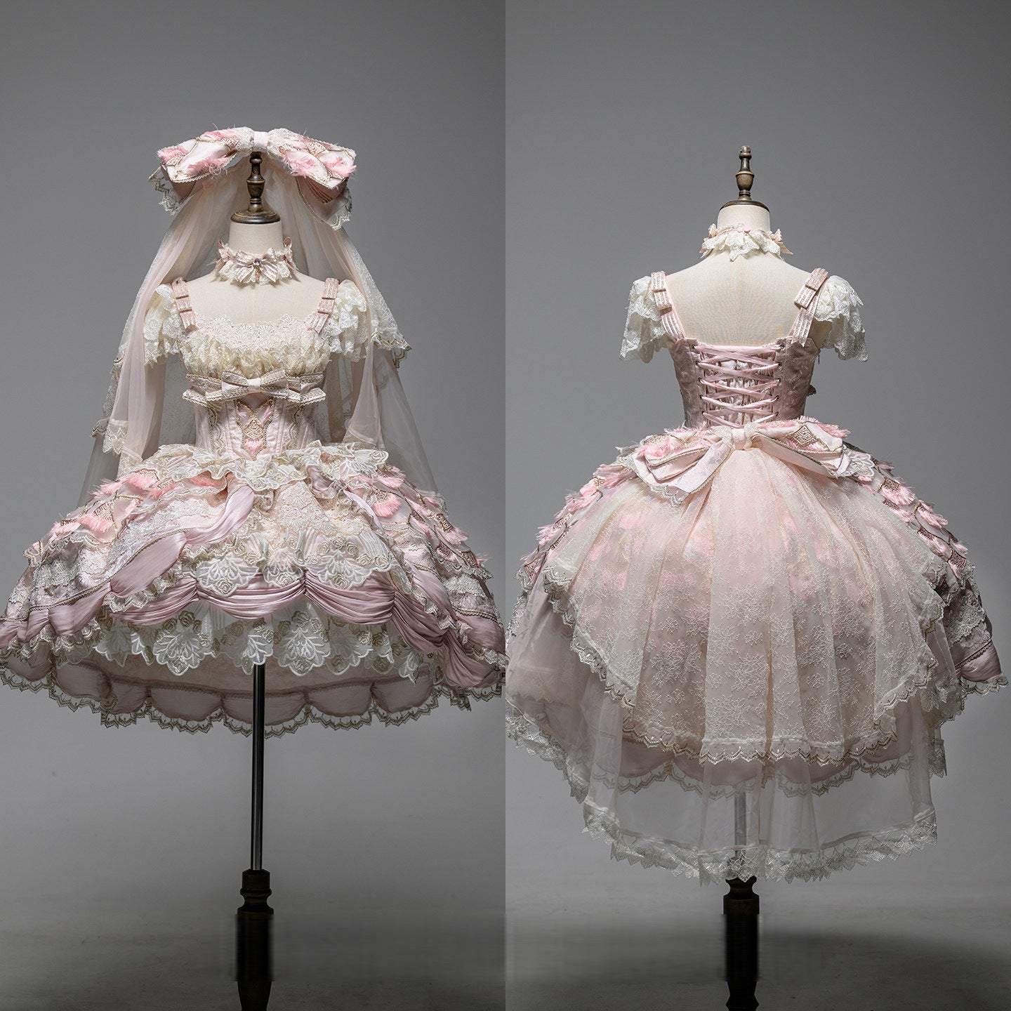 Peacock Feather SP Bridal Lolita Pink JSK Dress