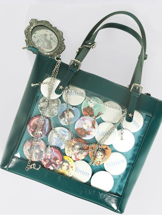 Chessboard Lolita Argyle Illustrated Tote Ita Bag