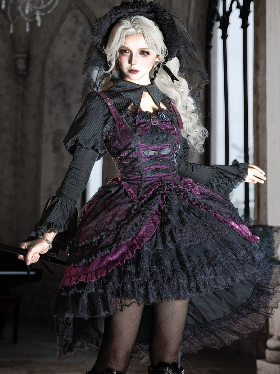 Purple Spider Magic Lolita Dark Gothic Train Dress