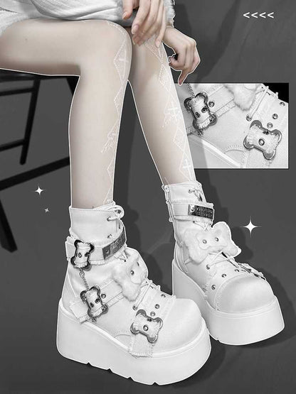 Little Bone Furry Y2K Platform Boots LE5020