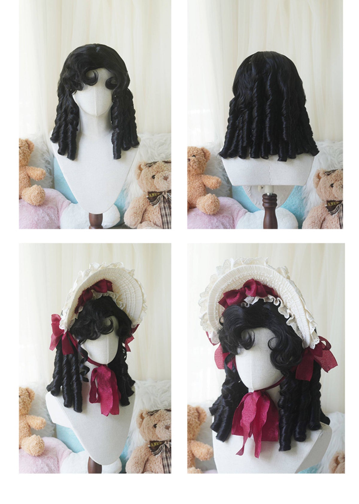 Lolita Vintage Doll Short Wig with Curly or Straight Styles