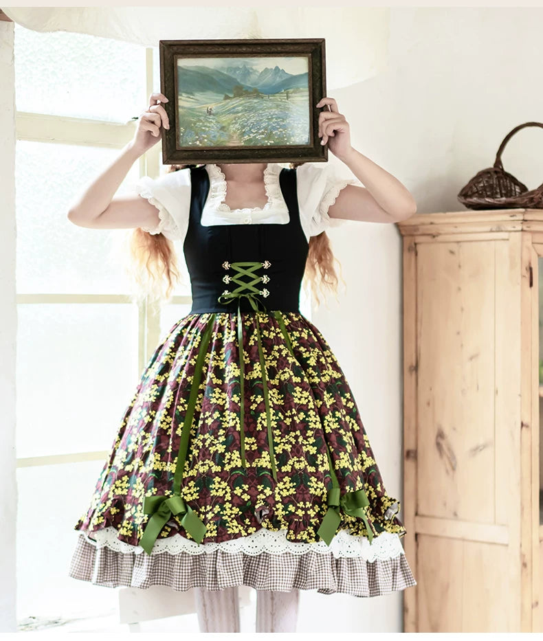 Blueberry Branches for the Woodland Bavarian Style Lolita JSK Dress
