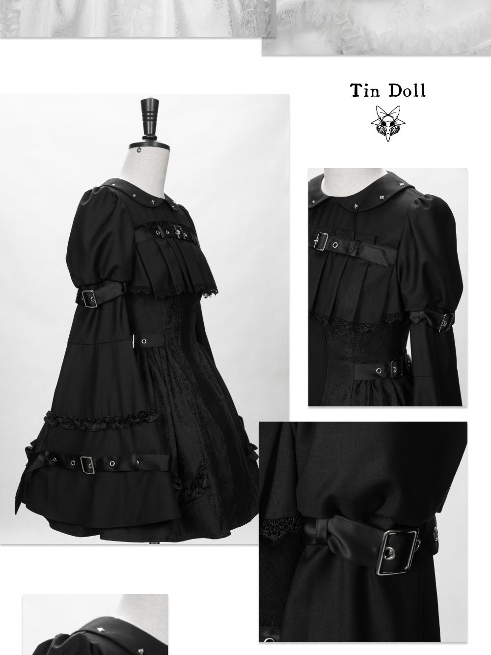 Tin Doll Black & White Gothic Lolita Lace Dress