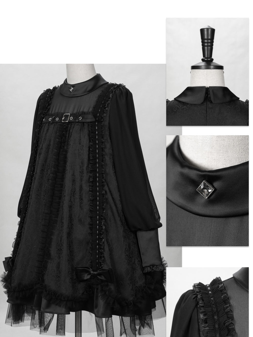 Tin Doll Black & White Gothic Lolita Lace Dress