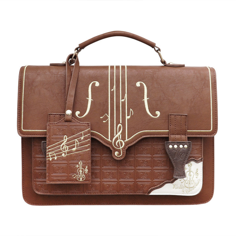 Cocolezi Chocolate Musical Note Embroidered Bag