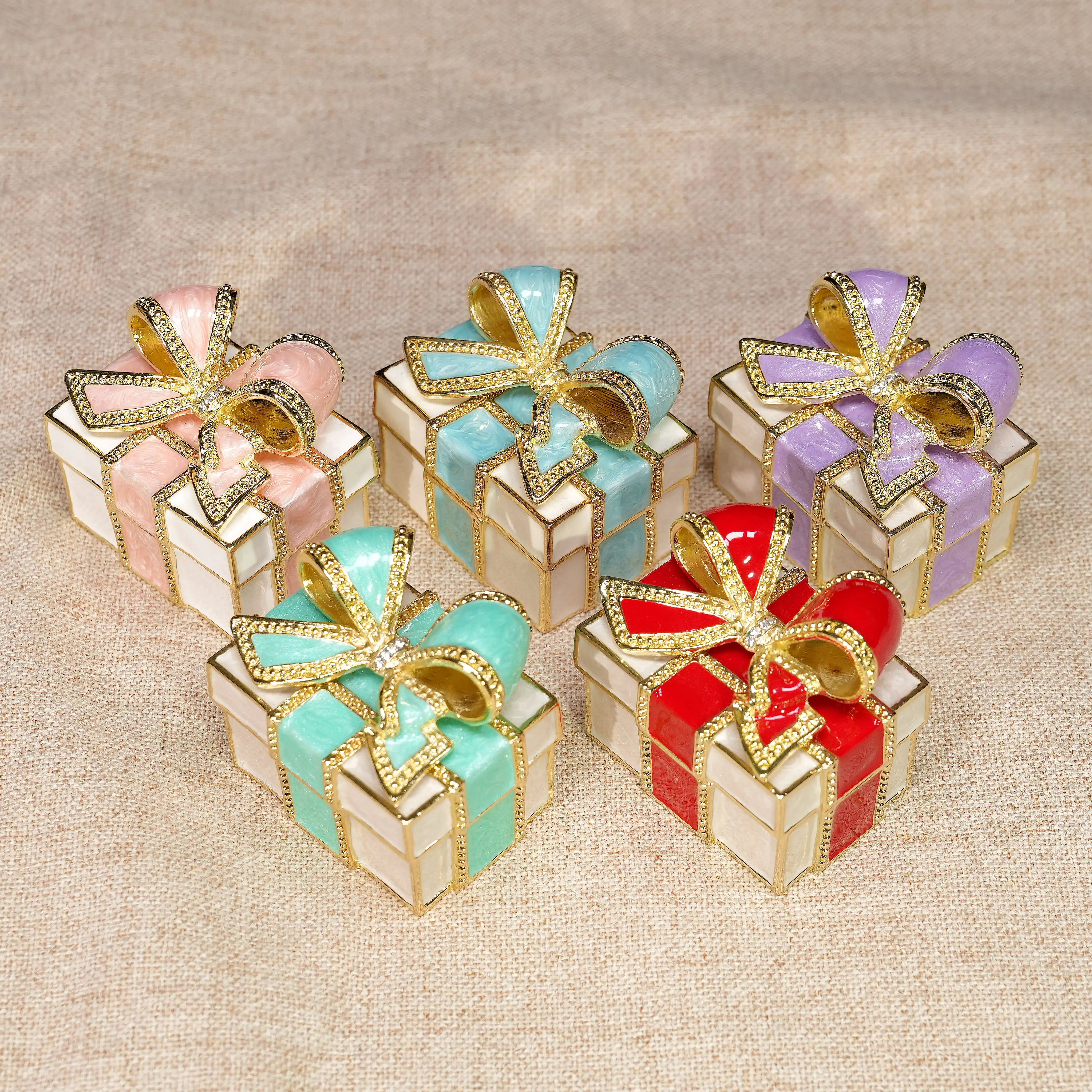 Gift Box-Shaped Enamel Jewelry Box Lolita Decor Gift Large