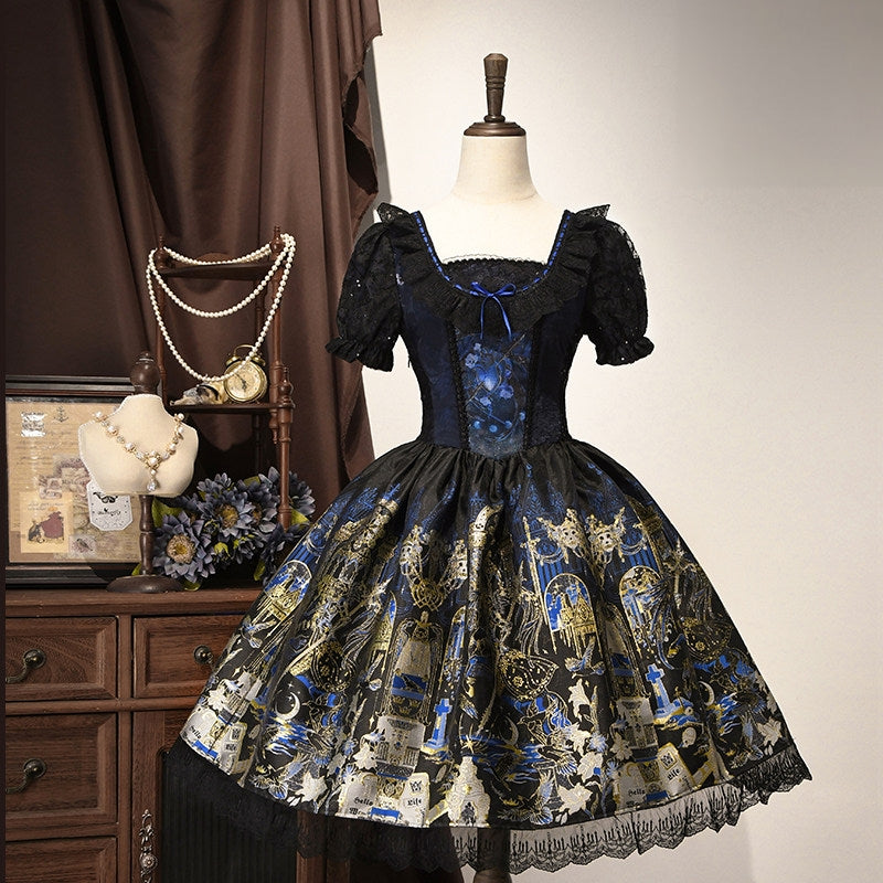 Tale of the Raven Goddess Original Gothic Lolita JSK/OP Dress