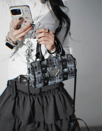 Lolita Gothic Y2K Star Plaid Shoulder Bag LE8004