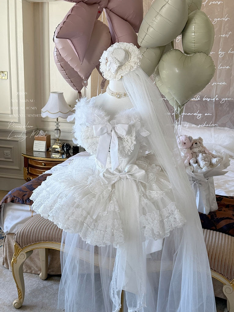 Oath of White Feathers Wedding Gown Dress