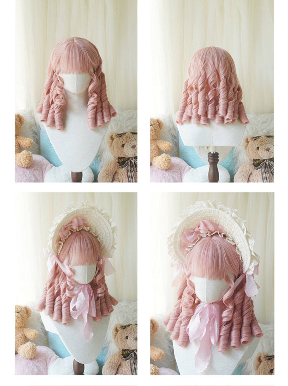 Lolita Vintage Doll Short Wig with Curly or Straight Styles