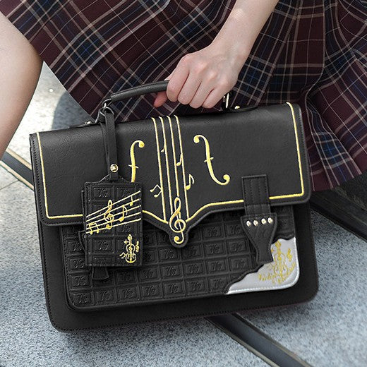 Cocolezi Chocolate Musical Note Embroidered Bag