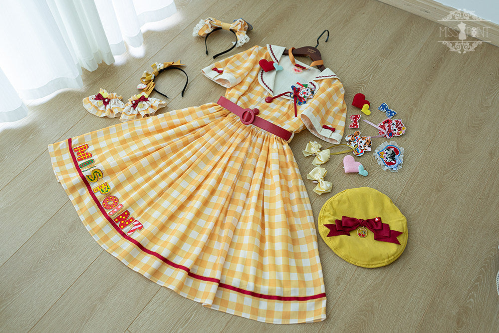Cat Sweetheart American Retro Sweet Diner‑Style Lolita OP Dress