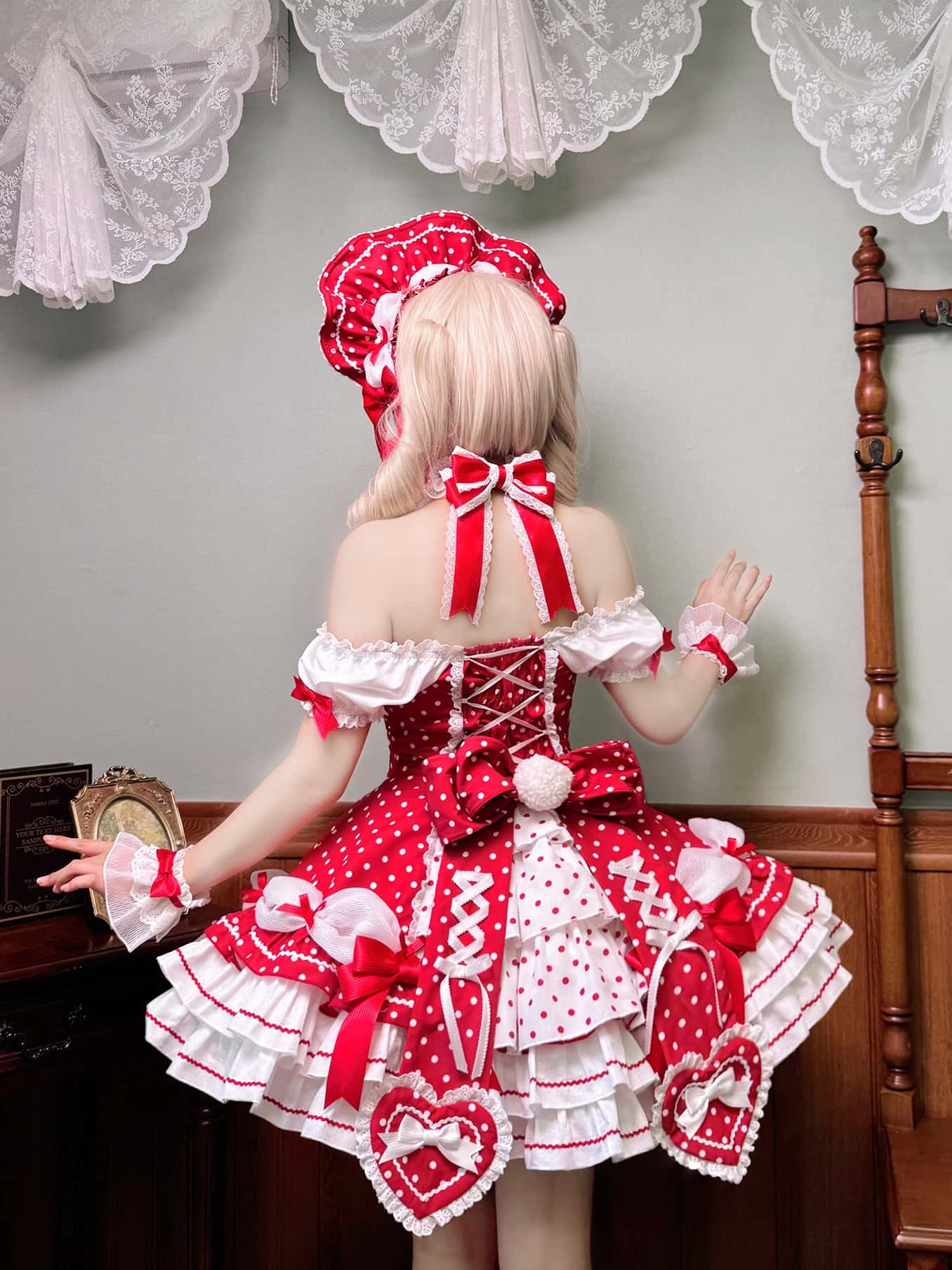 Vintage Polka Dot Lolita Halter Red OP Dress