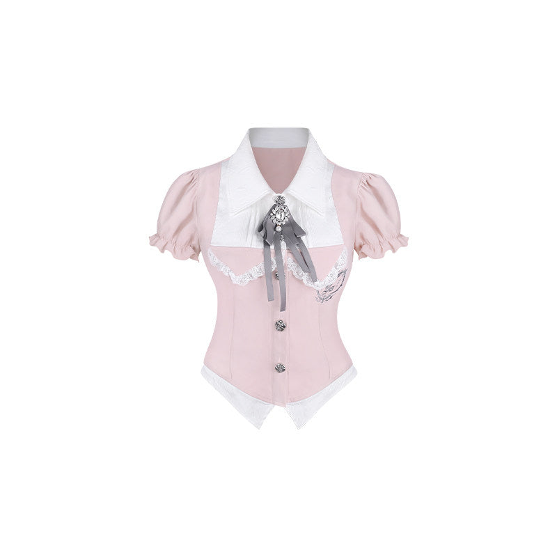 Sweet Cherry Academy Preppy Blouse & Skirt Set