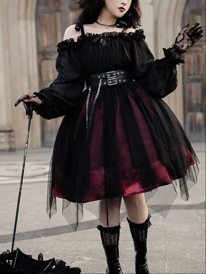 Lolita Gothic Black OP Dress LG1033