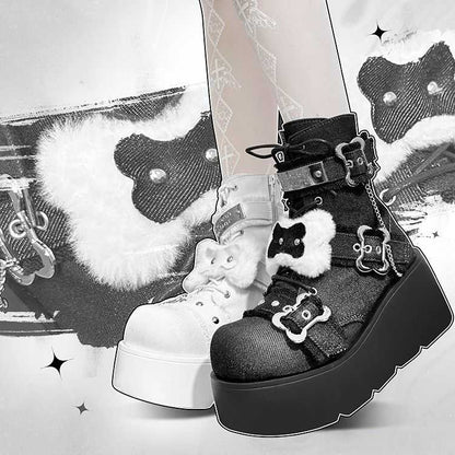 Little Bone Furry Y2K Platform Boots LE5020
