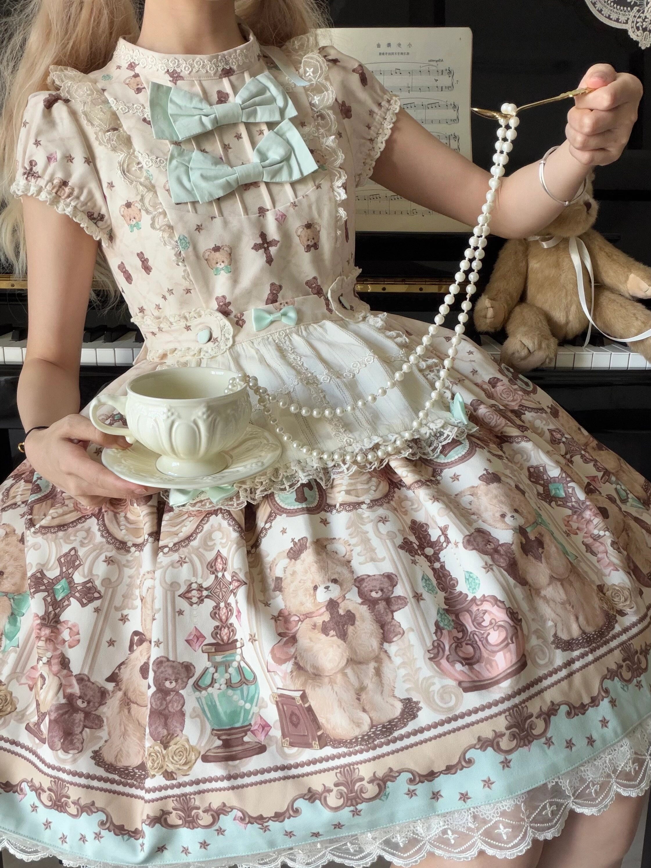 Cross Bear Sweet Vintage Original Lolita JSK and OP Dress Series