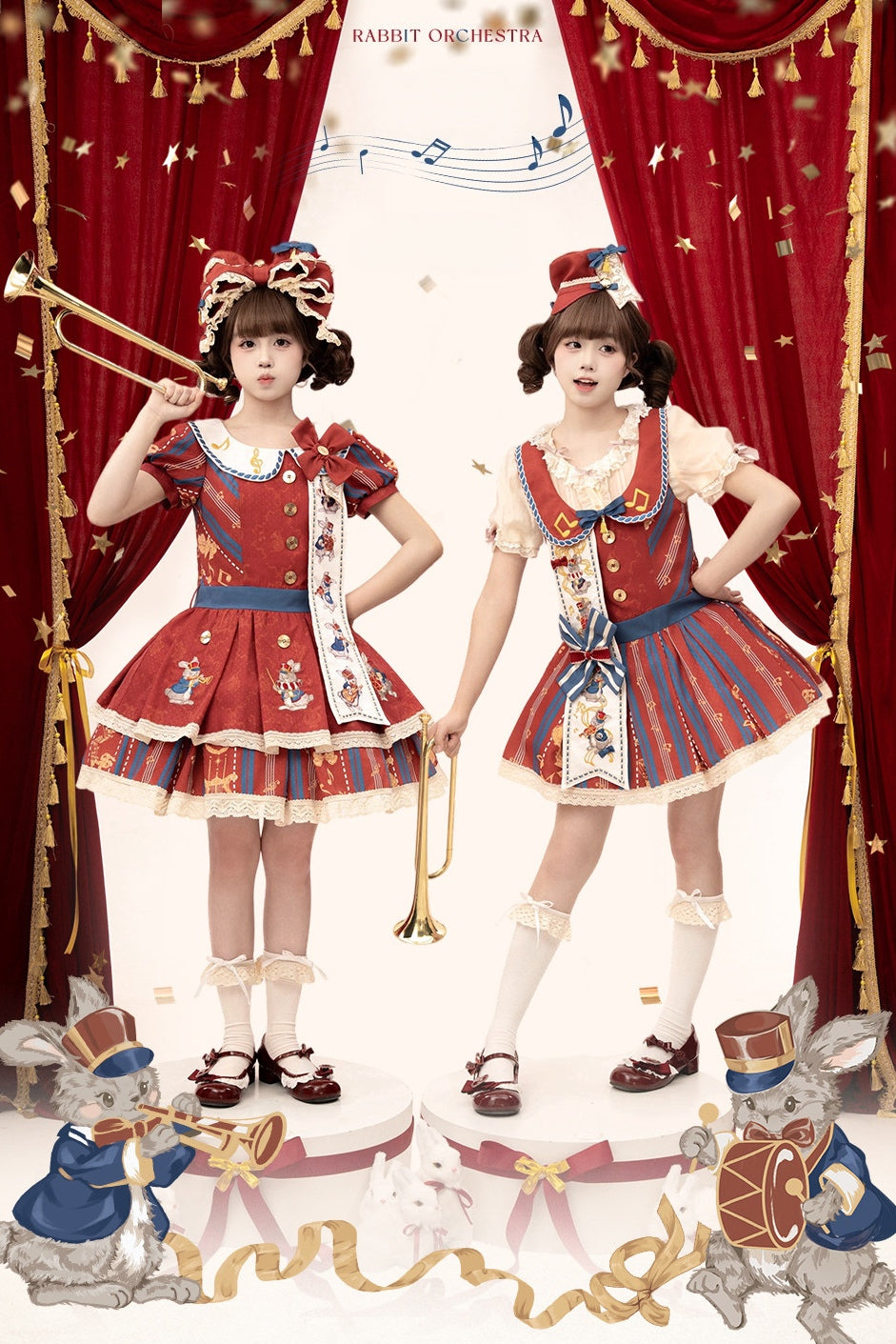 Rabbit Orchestra Lolita Embroidered Cute OP / JSK Dress