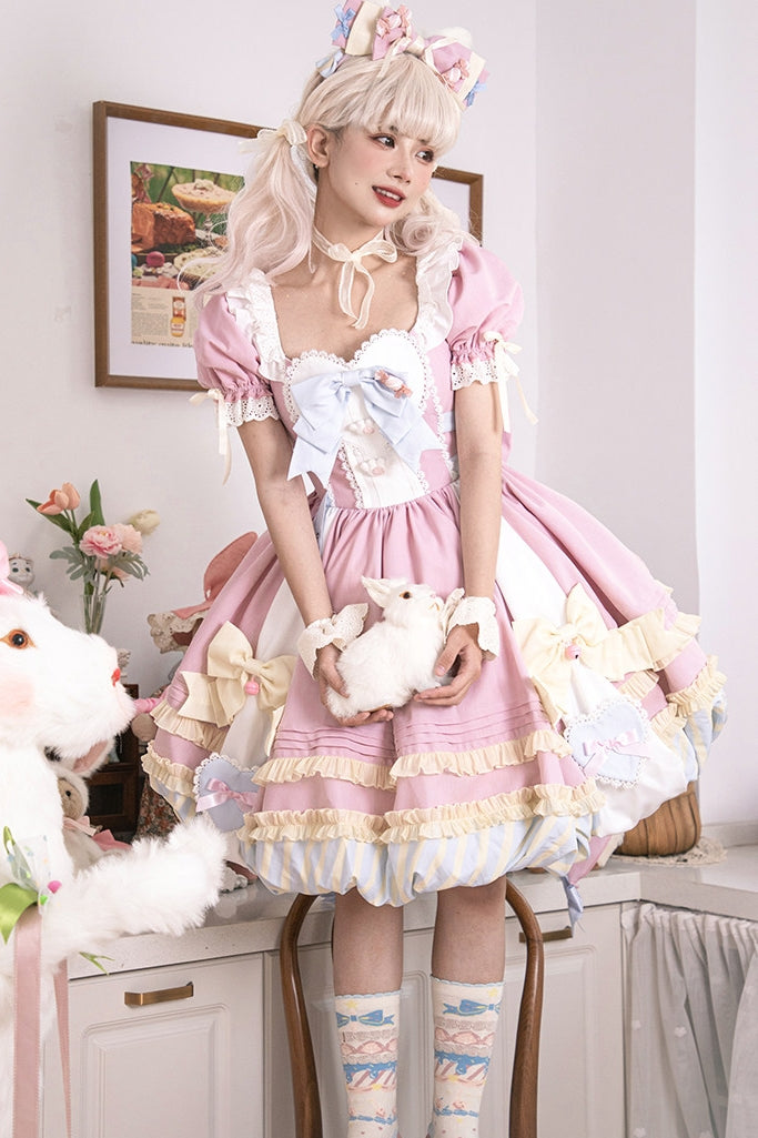 Super Sweet Lolita Girly Pink OP Dress