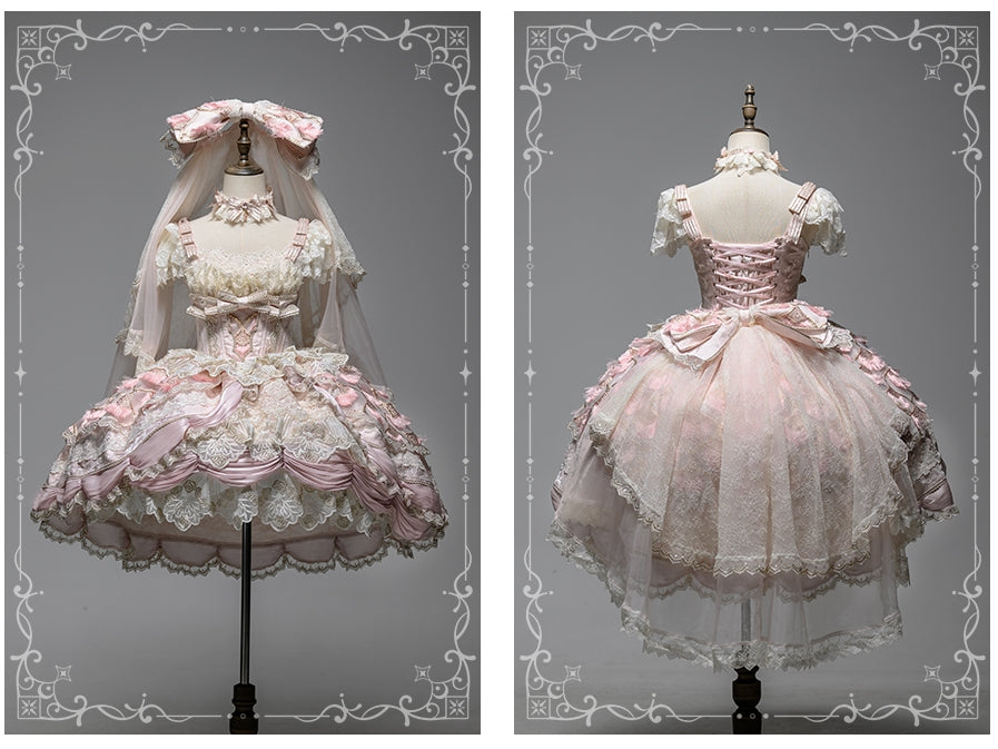 Peacock Feather SP Bridal Lolita Pink JSK Dress