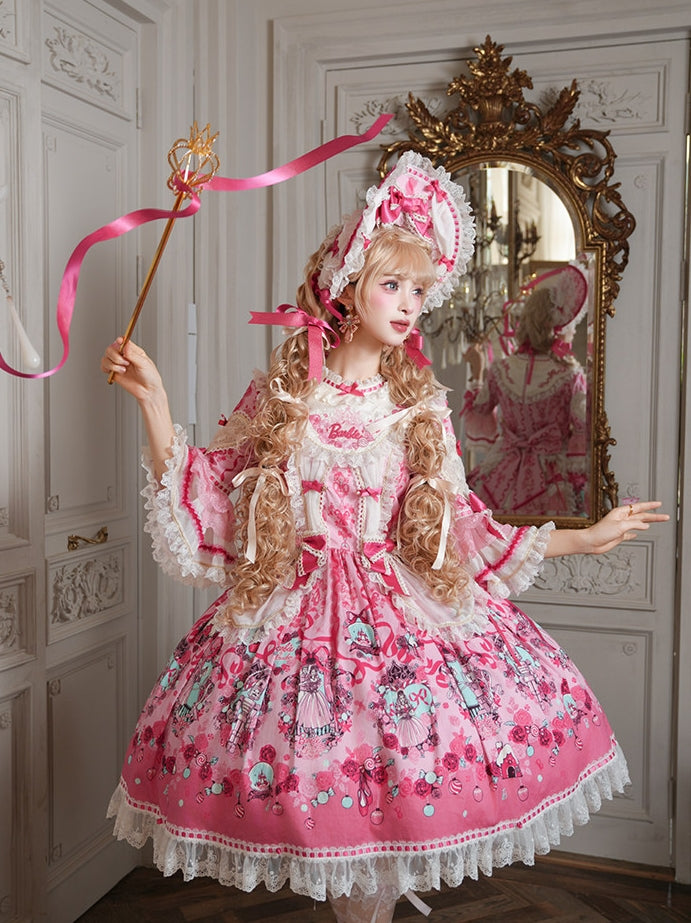 Nutcracker x Barbie Collab Original Lolita Elegant Printed OP Dress