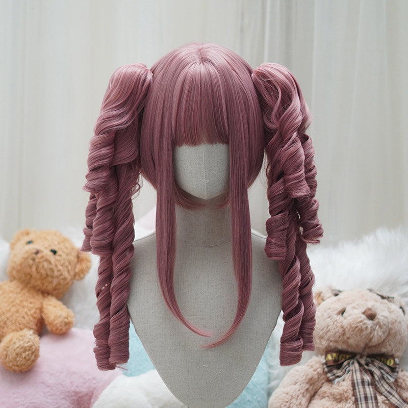 Lolita Vintage Sweetheart Twin Tail Claw Clip Gradient Curl Wig