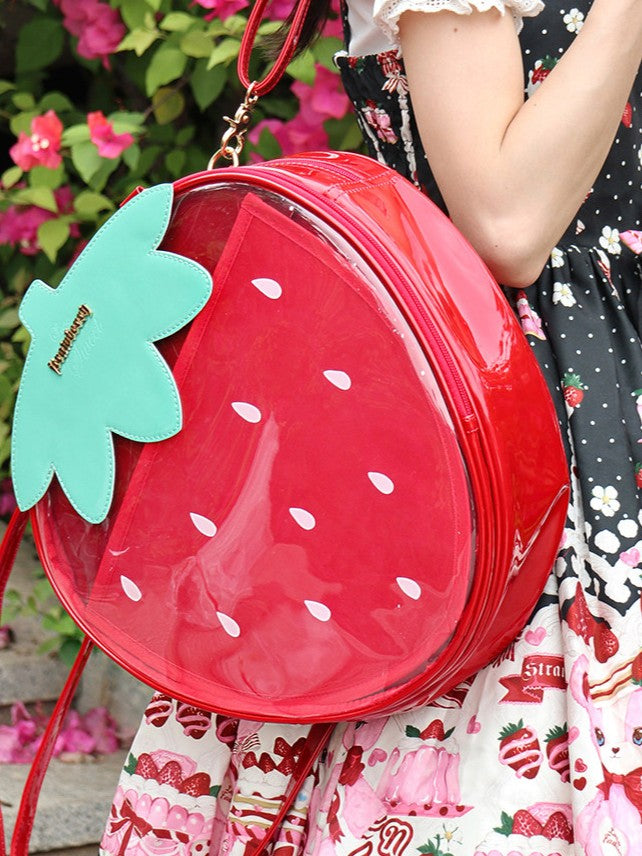 Mint Manbo Sweet Lolita Strawberry Dual‑Shoulder Itabag Backpack
