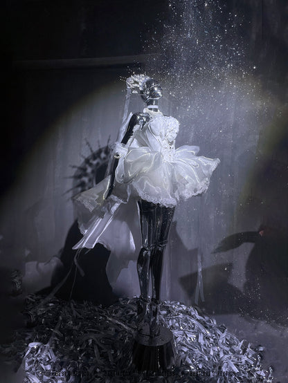 Lolita Elegant Silver White Dress LC1012