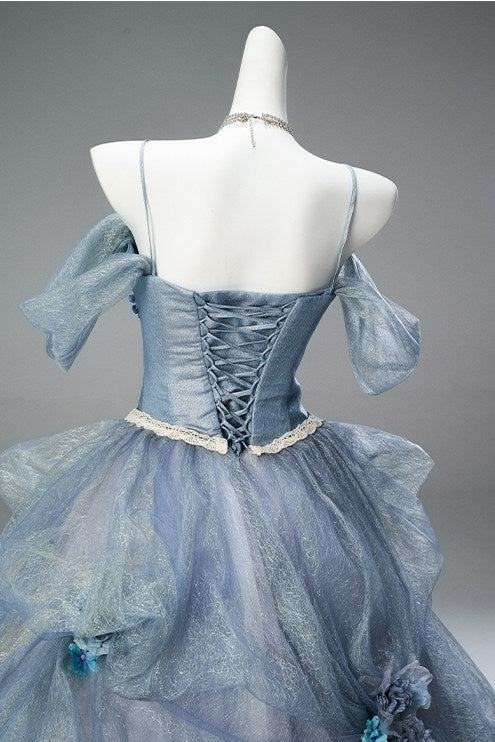 Under the Sea Light Blue Tiered Ballgown Princess Formal Ceremony Dress