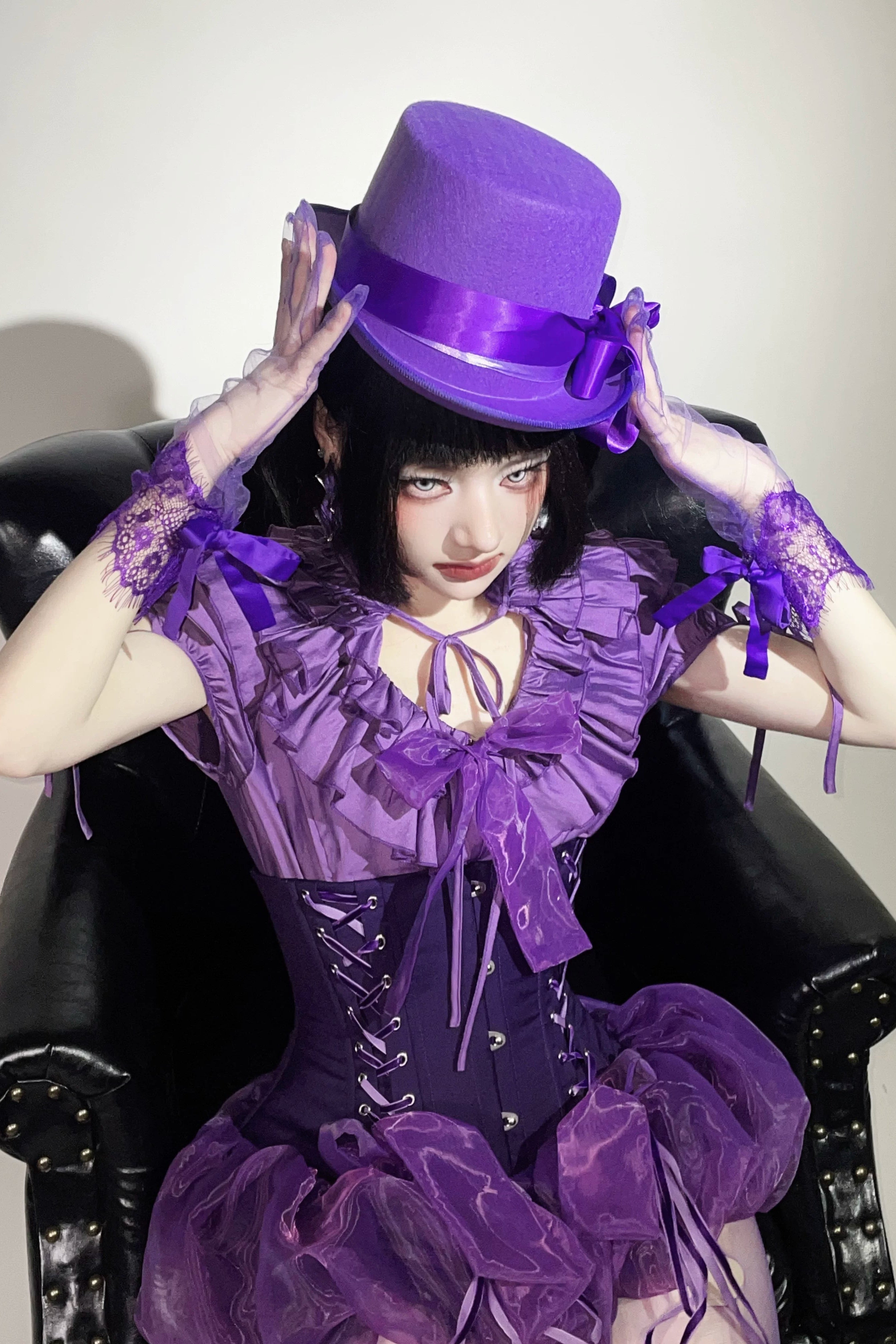 WONKA Gothic Lolita Purple Top & Shorts Set