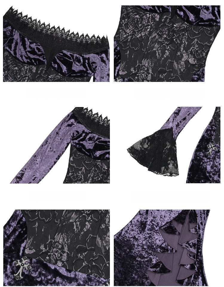 Lunar Ritual Gothic Long-sleeve Dress
