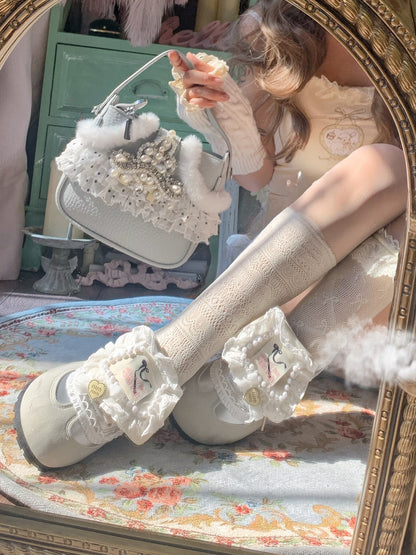Lolita Bow Patchwork Flat Shoes LE5004