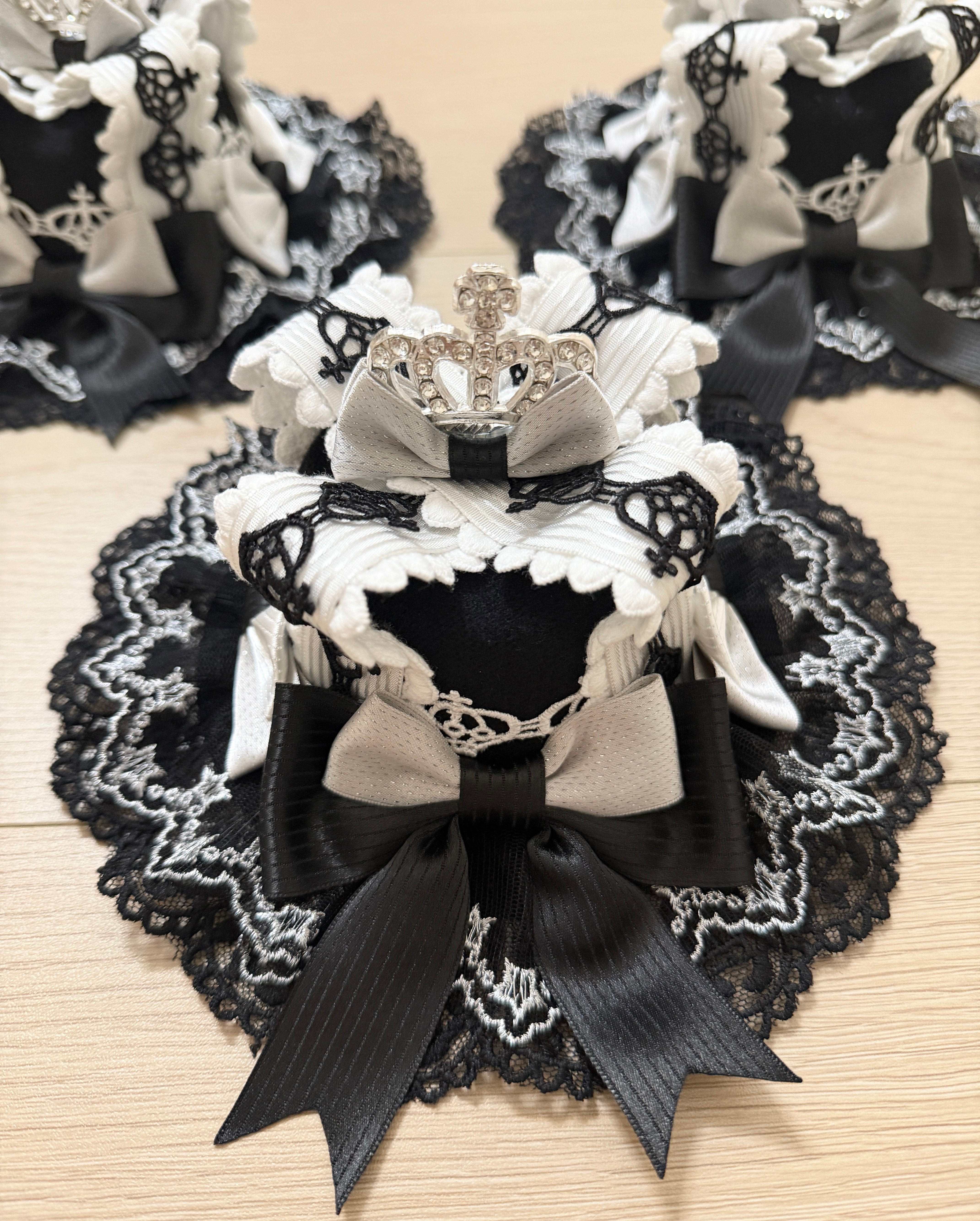 Black & White Crown Lolita Idol Academy Fake Two-Piece OP Dress