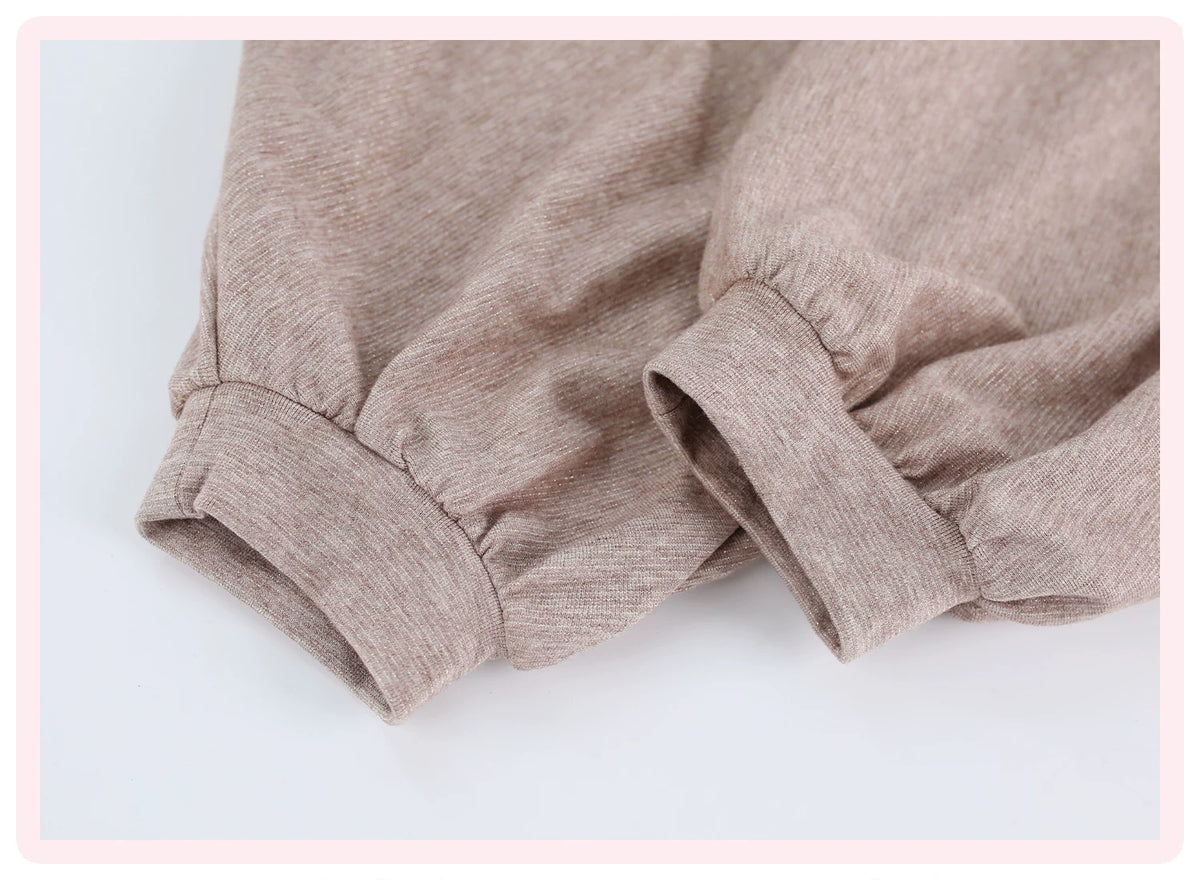 Brown Cardigan White Pink Cami Top Brown Casual Pants Daily Girly Set