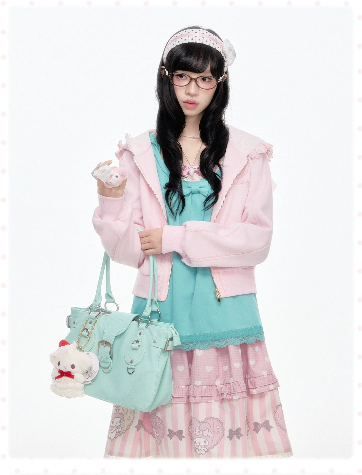Cute Collaboration Set Sweatshirt Cropped Jacket Designer Half-Sleeve Top