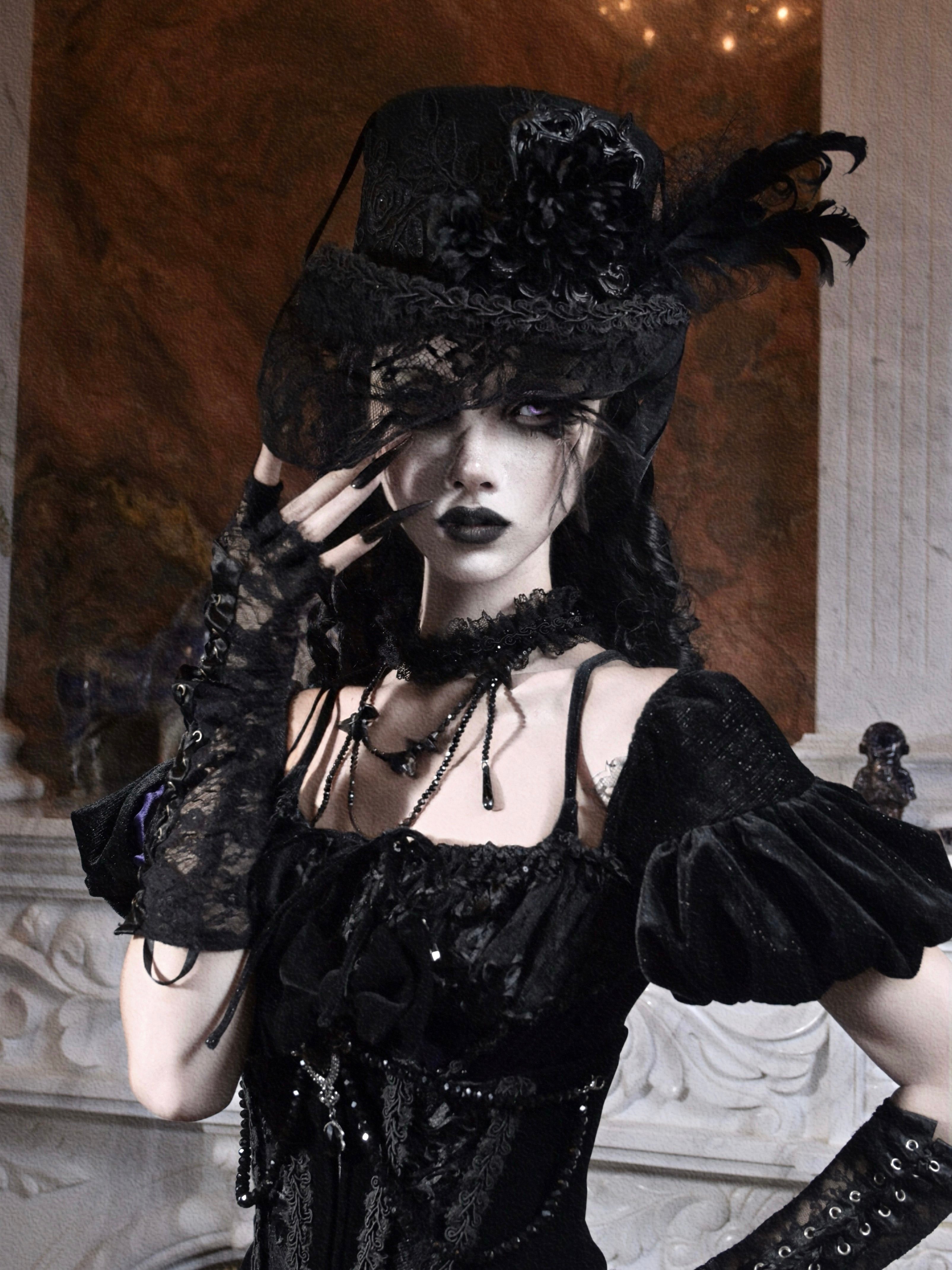 Mourning Day Gothic Top & Shorts Set