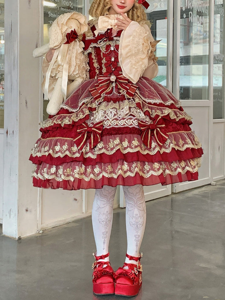 Lolita Doll Inspired JSK Vintage Lace Dress LS1004