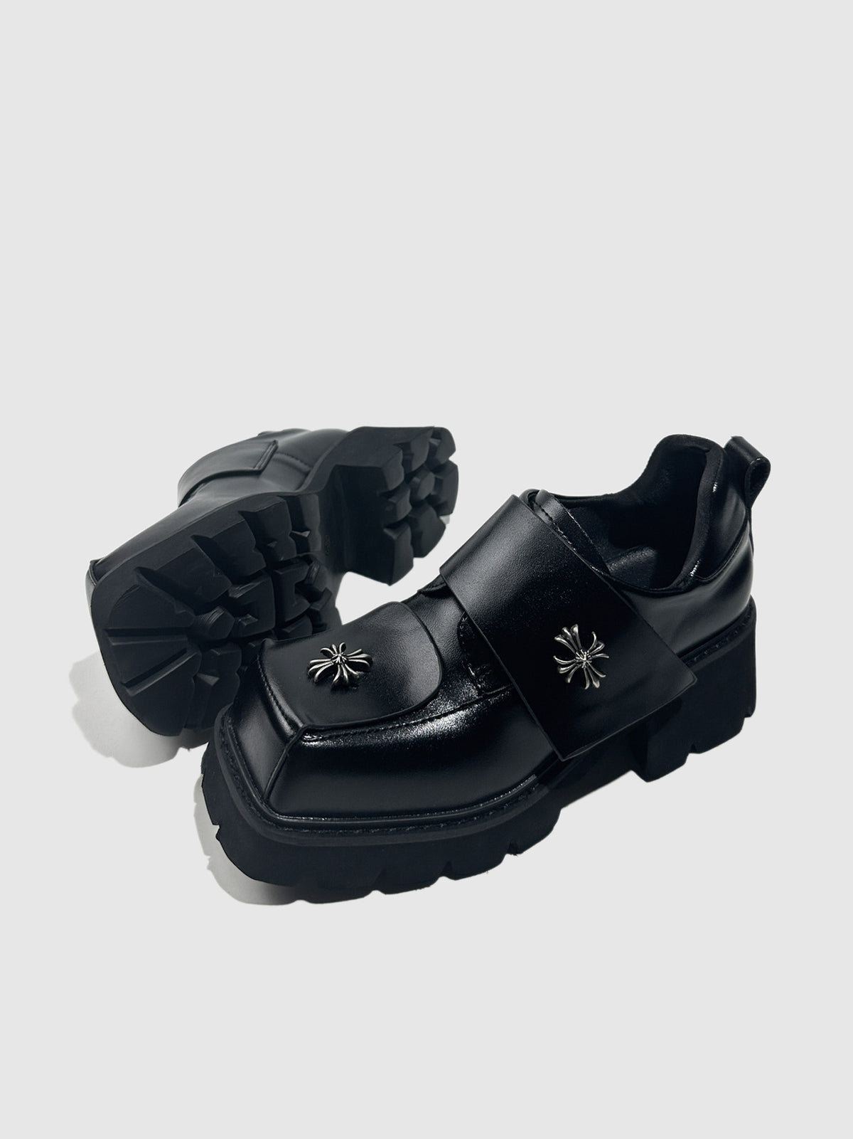 Spanish‑Inspired Dark Gothic Punk Chunky Platform Shoes