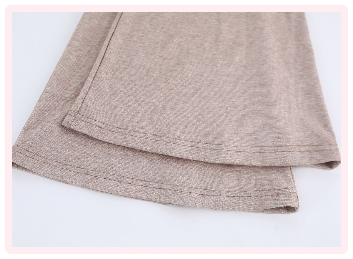 Brown Cardigan White Pink Cami Top Brown Casual Pants Daily Girly Set
