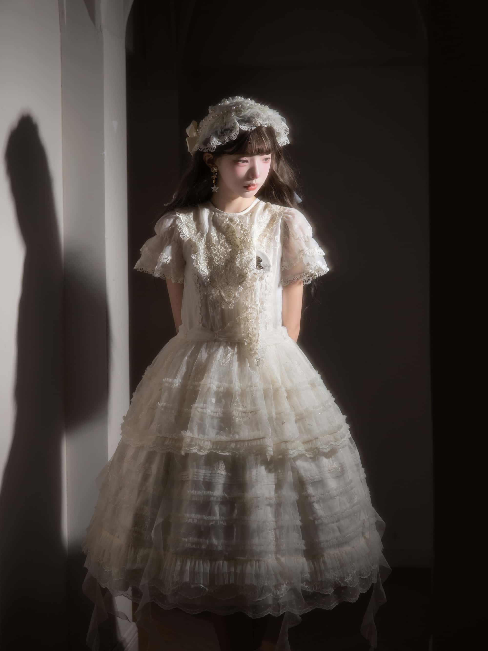 Colored Glaze Jellyfish Lolita Embroidered OP Dress