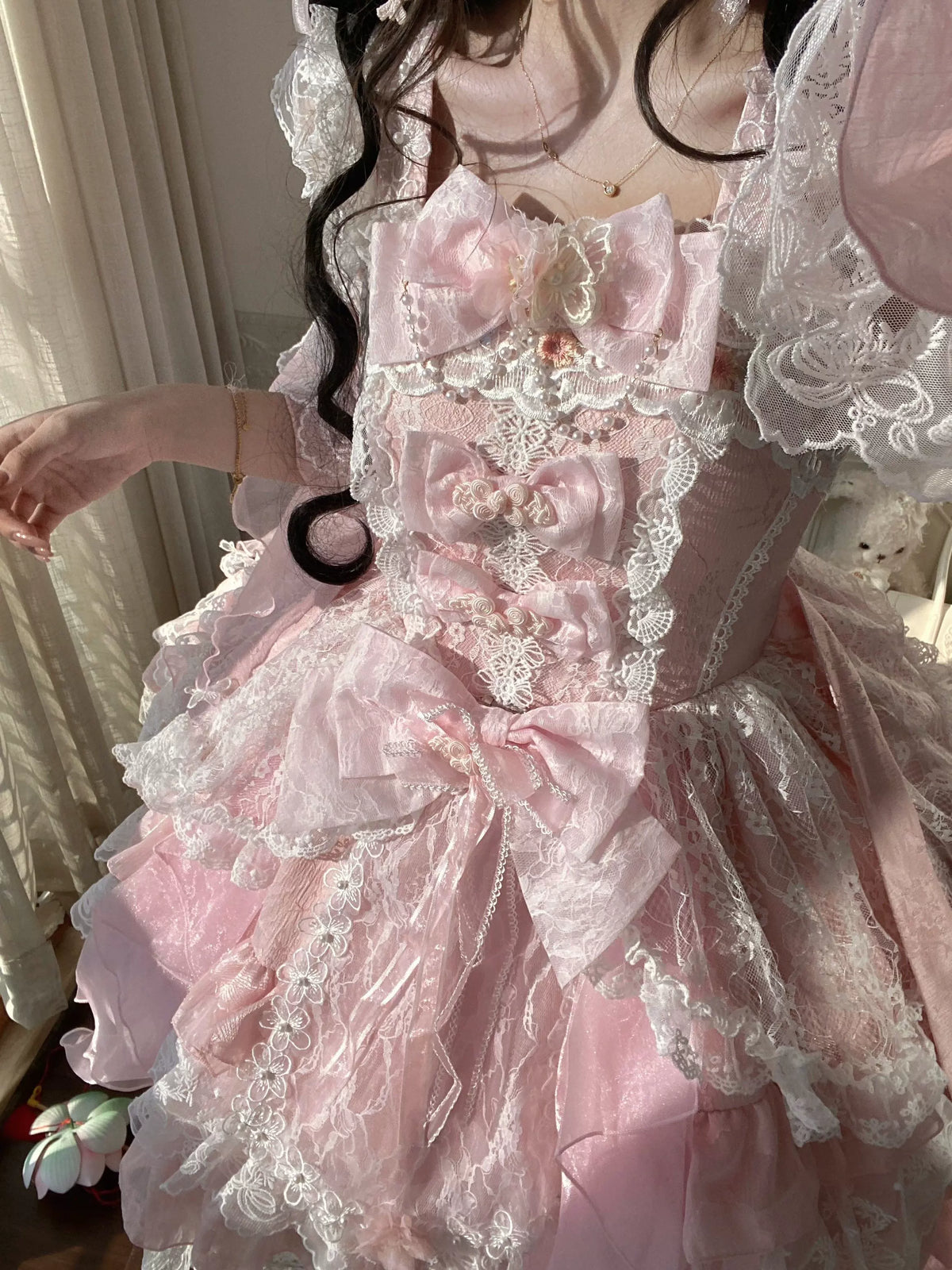Spring Water Reflecting Pear Blossoms Lolita JSK Dress