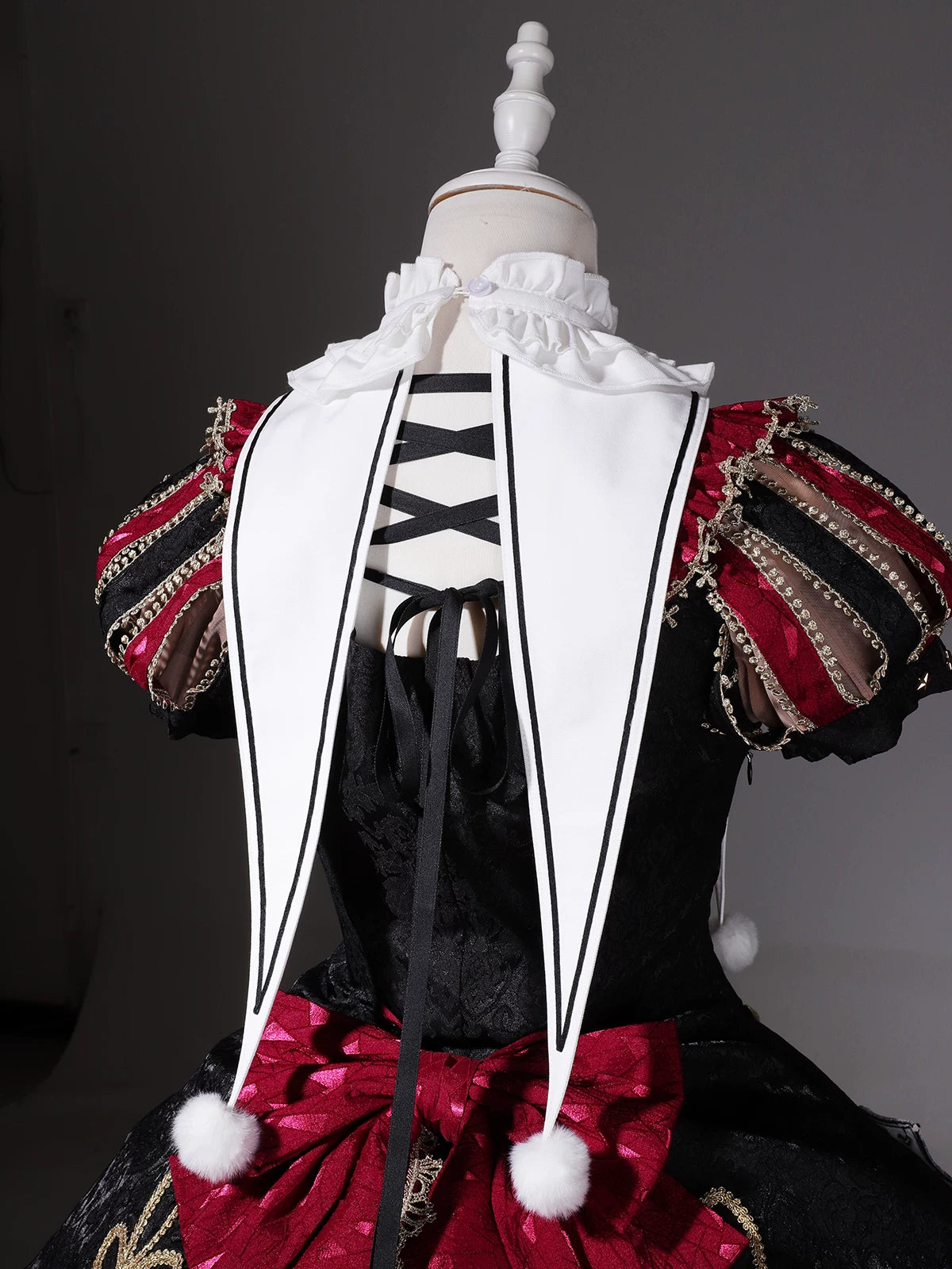 Uncharted Stars Circus Night Wine Red Black Playing Card Jester Lolita Dress