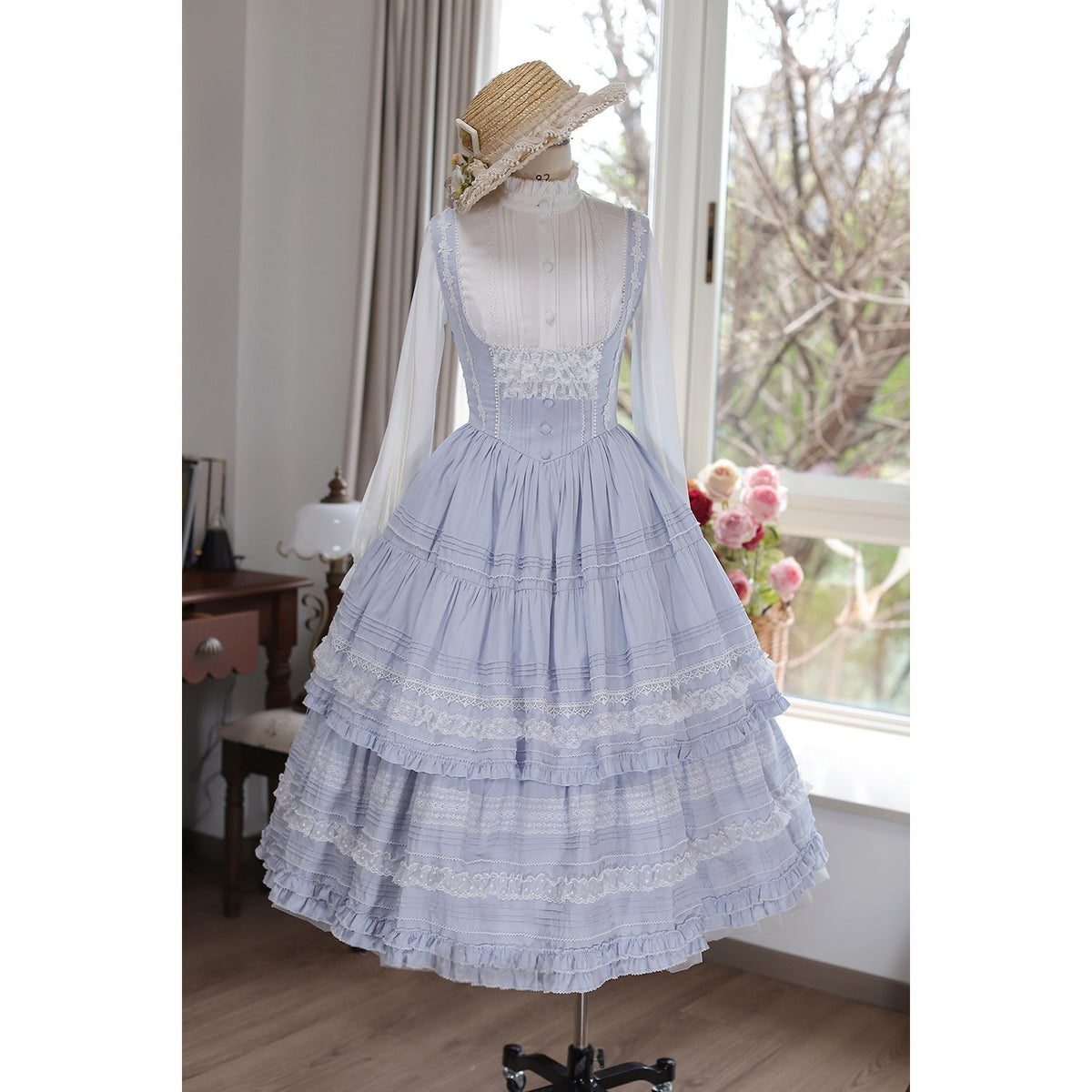 Margaret's Daisy V-Waist Bust-Support Classical Lolita JSK Dress